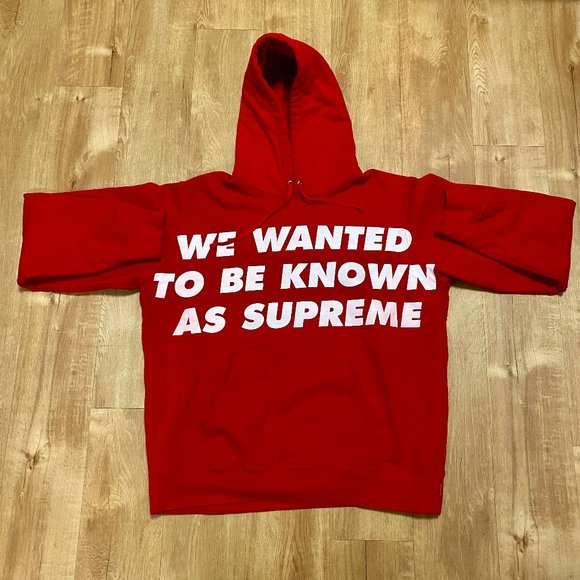 Supreme Red We Wanted To Be Known Hoodie Large - Picture 1 of 4